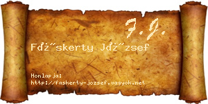 Fáskerty József névjegykártya